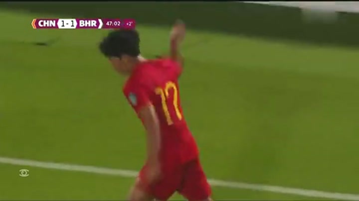 袁博涵打门被挡出 刘靖磊补射破门