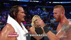 wwe-16年-smackdown赛后擂台采访 希斯莱特称莱诺为大冰箱一样的天使